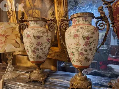 two pieces of vase sévres hand made