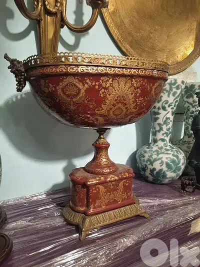Vintage decorative sévres France bowl trophy porcelain brass mounting