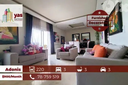 Adonis 220m2 | Furnished Apartment | Rent | Quiety Street | JA/EL