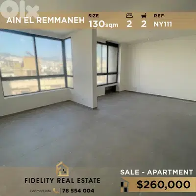 Apartment for sale in Ain El Remmaneh NY111شقة للبيع في عين الرمانة