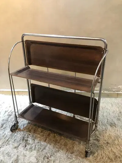 vintage chrome foldable trolley bar, 120$