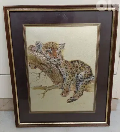 Leopard cub framed