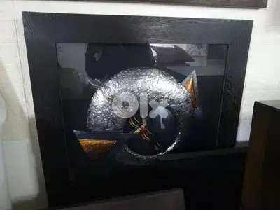 Framed metal mural
