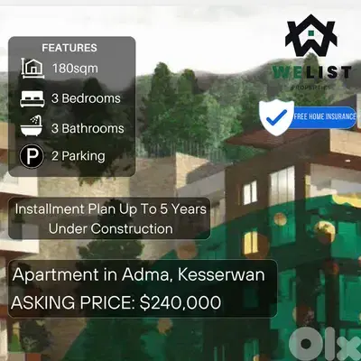 Super Deluxe Under Construction Apartment for sale in  Adma 180 SQM