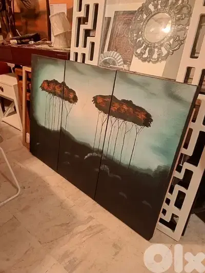 3 acrylic paintings