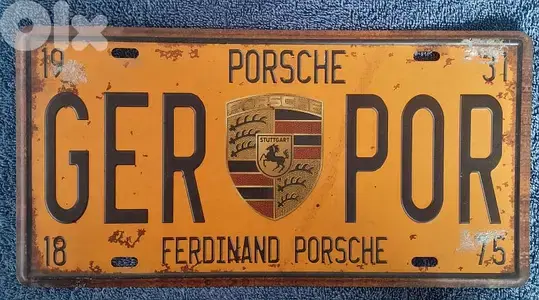 Porsche Ferdinand embossed metal license plate 30x15cm art deco