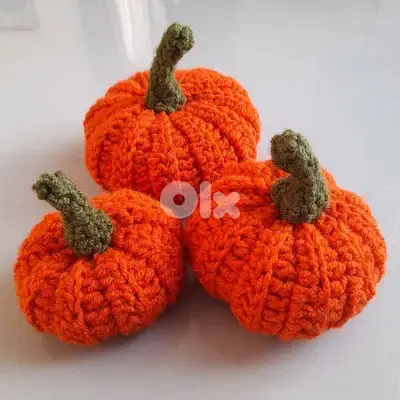 handmade crochet pumpkin set