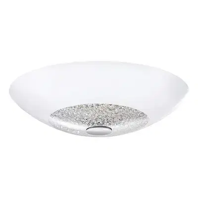 EGLO Ellera Crystal Halo: Flush Mount Ceiling Light with Crystal Inlay
