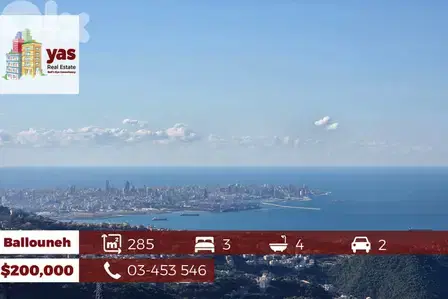Ballouneh 285m2 | Spacious Flat | Well Maintained | Sea View | TO |