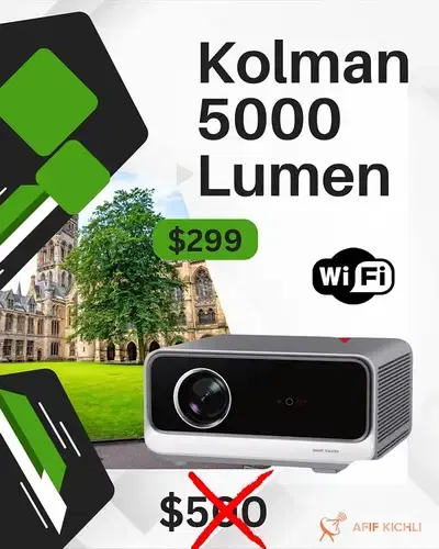 Kolman Projectors 5000 Lumens Smart WiFi