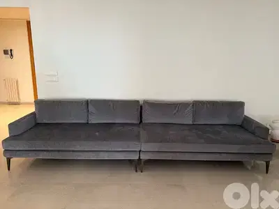 WestElm Andes gray sofa