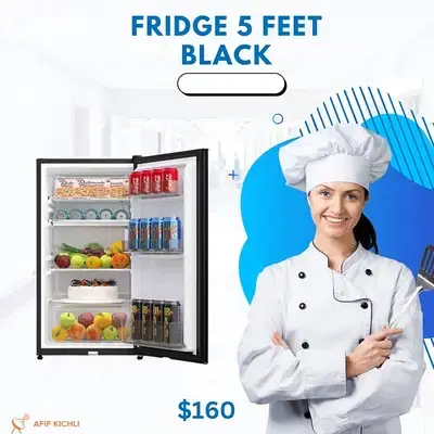 Refrigerator Fridge 5 Feet White/Silver كفالة شركة