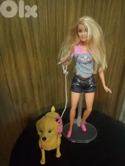 Barbie SPLISH PUP Great doll Mattel2017 flex legs+Walking Dog, both=33