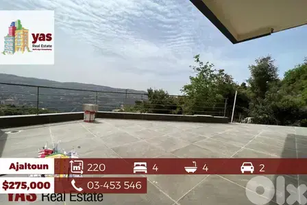 Ajaltoun 220m2 | 120m2 Garden | New | Payment Facilities |