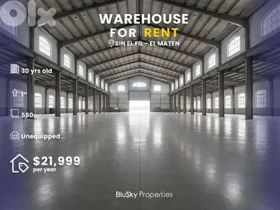 Warehouse For RENT In Sin El Fil مستودع للإيجار #PH