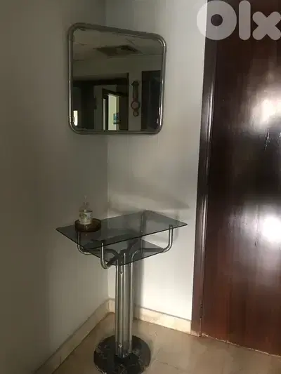 console with mirror