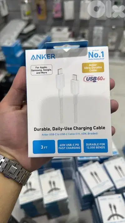 Anker 322 Usb-c To Usb-c Cable 3ft 60w white (Braided) 7$