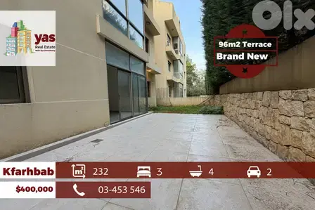 Kfarhbab 232m2 | 96m2 Terrace | Brand New | Calm Area | Luxury | EH