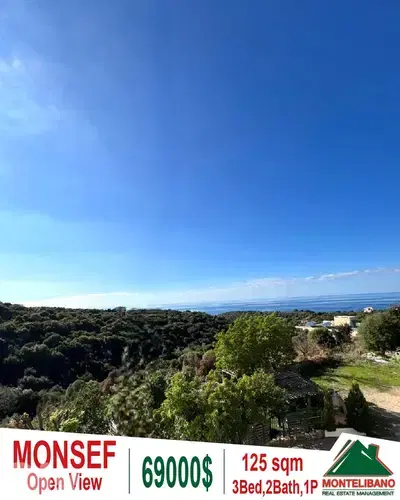 125 sqm Apartment For Sale in Monsef (منصف) with Open View