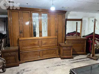 اوضة نوم خشب زان ولاتي كلا ملبسة قشر