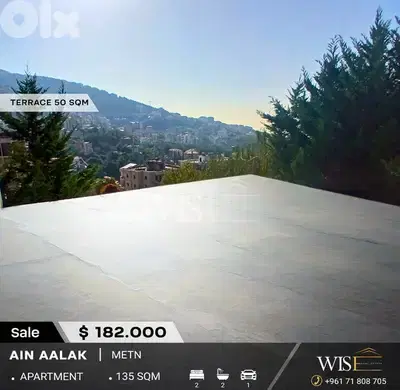 135 SQM Apartment with Terrace for SALE in Ain Aalak!
