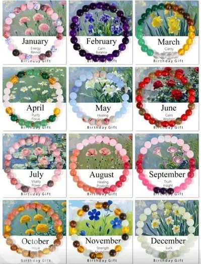 Natural Gem Stones Bracelets for Birth Months , best gift