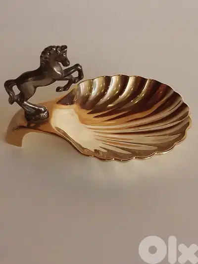 Vintage ZBA Silver Plated Seba horse and shell trinket dish