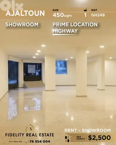 Showroom for rent in Ajaltoun  GH248 معرض للإيجار في عجلتون