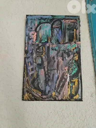 رسم زيتي على القماش يدويه