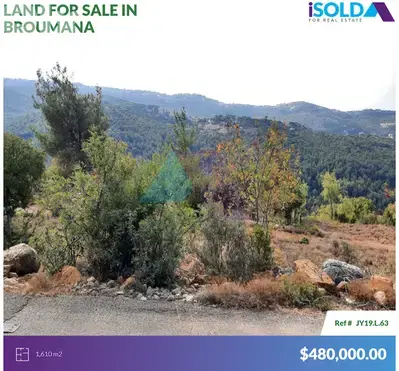 1610m2 land+mountain view 4sale in Ouyoun Broumana - عيون برمانا