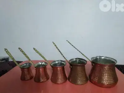 ركاوي قهوه نحاس قديمين طقم