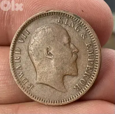 عملة عملات قديمة ربع أنّا هندي اثناء الملك جورج السابع سنة ١٩٠٤