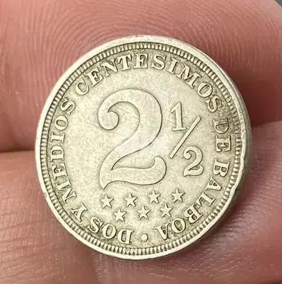 عملة عملات قديمة ٢١/٢ بالبوا بنما سنة ١٩٠٧