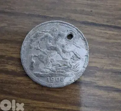عملة بريطانية القديس جورج سنة 1908