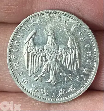عملة قديمة ١ مارك الماني زمن النازية سنة ١٩٣٦