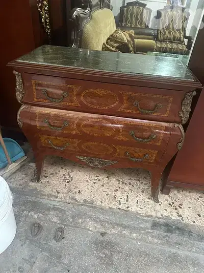 بهو مصري انتيك خشب زان مرصع نحاس