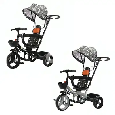2 In 1 Kids Tricycle with Canopy - دراجة ثلاثية للأطفال ٢ في ١ مع مظلة
