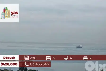 Dbayeh 280m2 | 20m2 Terrace | Brand New | Full Sea View | OH