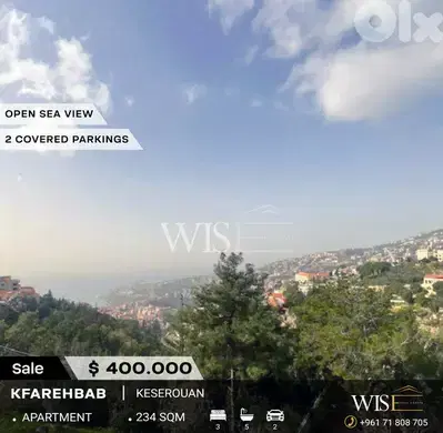 Spacious 234 SQM Apartment for SALE in Kfarhbab!