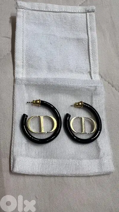 earrings DIOR original black and gold