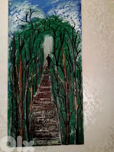 رسم زيتي على القماش يدويه