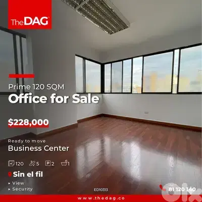 Prime 120 SQM Office for Sale in Sin El Fil مكتب للبيع