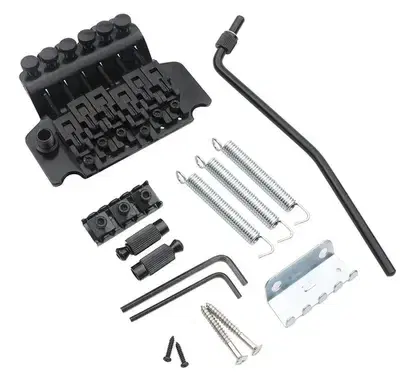 Black Electric Guitar Tremolo Bridge Strat Locking Floyd Rose