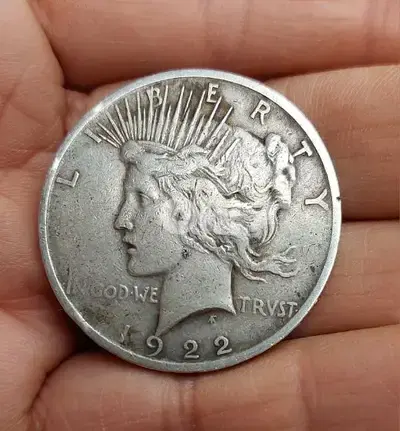 USA Peace Silver One Dollar Coin year 1922 wieght 26.5 grams