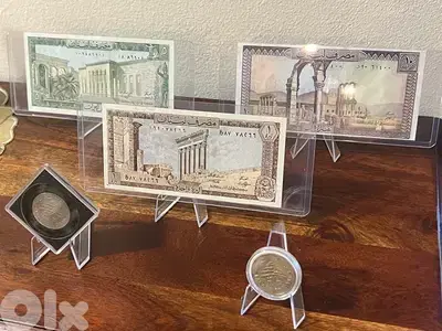 BEST GIFT - lebanon banknote series 1 lira to 10 in PVC pocket & stand