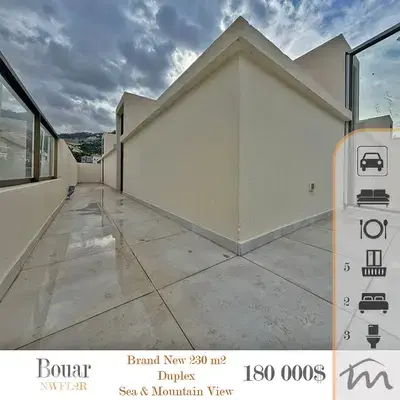 Bouar | Brand New 230m² Duplex w/ Terrace | 5 Balconies | Sea View