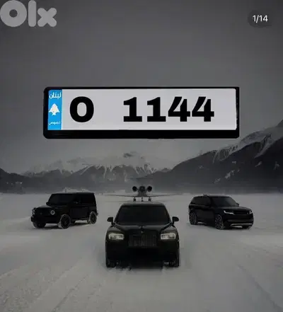 Golden Plate number 4 digits  O 1144