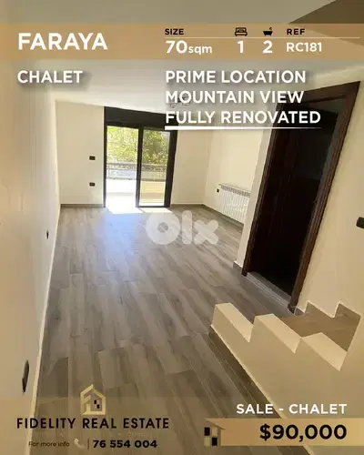 Chalet for sale in faraya RC181 شاليه  للبيع في فاريا