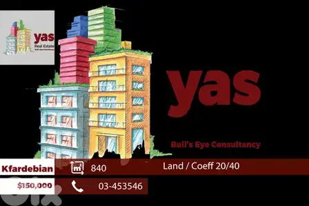 Kfardebian 840m2 | Land | Coeff 20/40 | Prime Location | WA