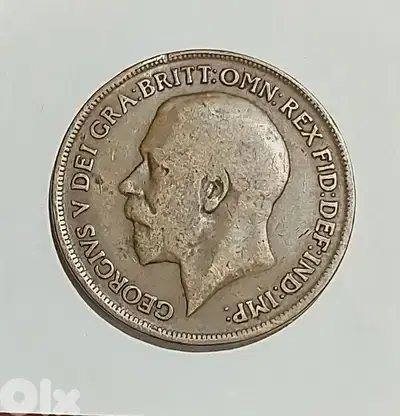 England 1919 King George V large bronze penny coin